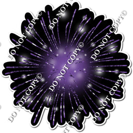 Purple Firework - Black Background w/ Variants