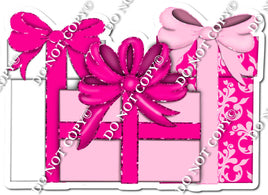 Hot Pink & Baby Pink - Group of Christmas Presents