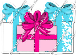 Hot Pink & Baby Blue - Group of Christmas Presents