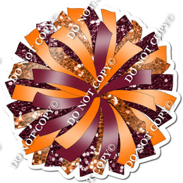 Pom-Pom - Burgundy & Orange w/ Variants