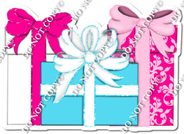 Pinks & Baby Blue - Group of Christmas Presents