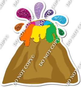 Volcano with Colored Lava