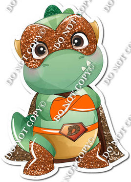 Green Dinosaur - Orange Cape
