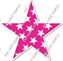 Flat Hot Pink with Star Pattern Star