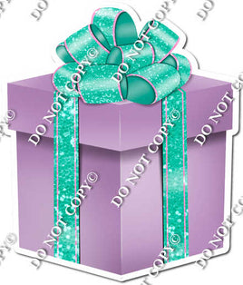 Sparkle - Lavender Box with Mint & Baby Pink Ribbon Present - Style 4