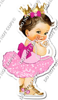 Light Skin Tone Baby Girl with Dark Hair in Tutu w/ Variant