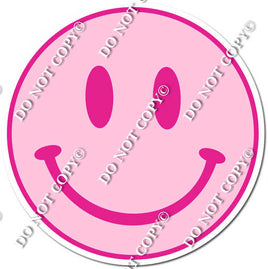 Flat Hot Pink & Baby Pink Smiley Face w/ Variants