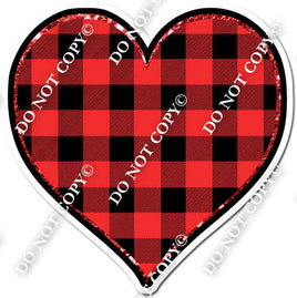 Sparkle Red Plaid Heart