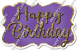 Purple, Gold Happy Birthday Statement w/ Variants