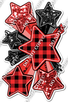 Sparkle Red Plaid XL Star Bundle