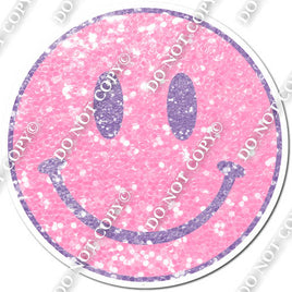 Baby Pink Sparkle Background & Lavender Sparkle Smiley Face