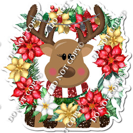 Reindeer with Christmas Wreath