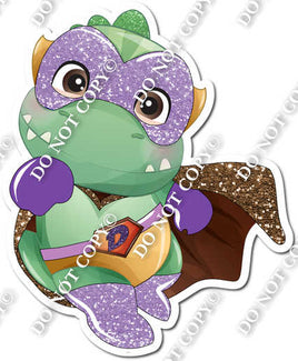 Green Dinosaur - Chocolate Cape Lavender Boots