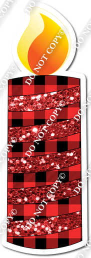 Sparkle Red Plaid Candle Style 1 w/ Variant