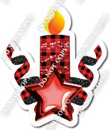 Red Plaid Cake Topper