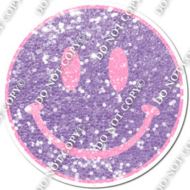 Lavender Sparkle Background & Baby Pink Sparkle Smiley Face w/ Variants