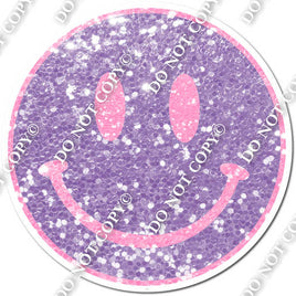 Lavender Sparkle Background & Baby Pink Sparkle Smiley Face