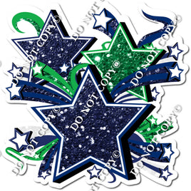 Navy Blue & Green Star Bundle w/ Variant