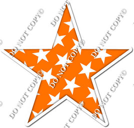 Flat Orange with Star Pattern Star