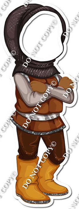 Dark Skin Tone Medieval Boy Cut Out w/ Variant