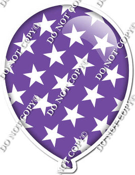 Flat Purple with Star Pattern Balloon