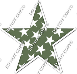 Flat Sage with Star Pattern Star