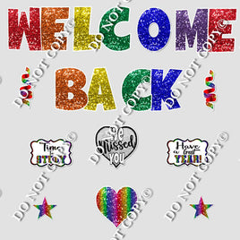 14 pc Rainbow Swift Welcome Back Theme0578