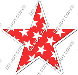 Flat Red with Star Pattern Star