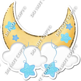 Moon - Baby Blue Stars