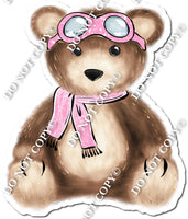Teddy Bear Wearing Baby Pink Aviator Goggles