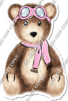 Teddy Bear Wearing Baby Pink Aviator Goggles