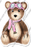 Teddy Bear Wearing Baby Pink Aviator Goggles
