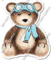 Teddy Bear Wearing Baby Blue Aviator Goggles w/ Variants