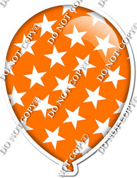 Flat Orange with Star Pattern Balloon