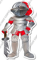 Red Armor Suit Holding Sword w/ Variant