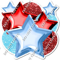 Baby Blue & Red Balloon & Star Bundle