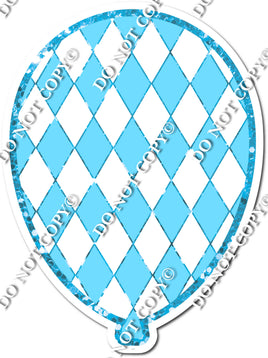Flat Blue Checkered Balloon