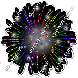 Rainbow Firework - Black Background w/ Variants