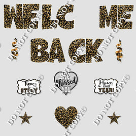 14 pc Gold Leopard Swift Welcome Back Theme0562