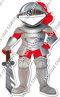Red Armor Suit Holding Sword Cut Out w/ Variant