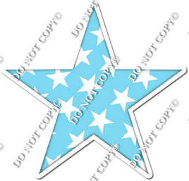 Flat Baby Blue with Star Pattern Star