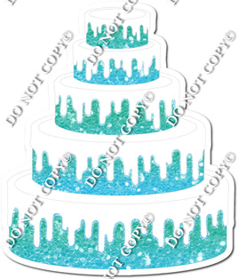 Mint, Baby Blue Ombre Cake