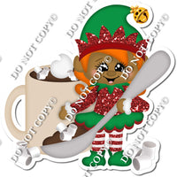 Dark Skin Tone Girl Elf Holding Spoon w/ Variant