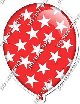 Flat Red with Star Pattern Balloon