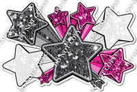 XL Star Bundle - Silver, White, Hot Pink