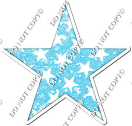 Sparkle Baby Blue with Star Pattern Star