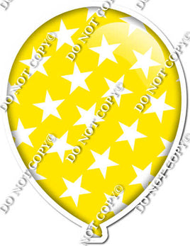 Flat Yellow with Star Pattern Balloon