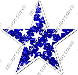 Sparkle Blue with Star Pattern Star