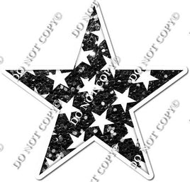 Sparkle Black with Star Pattern Star