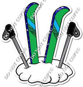 Green Skis w/ Variant